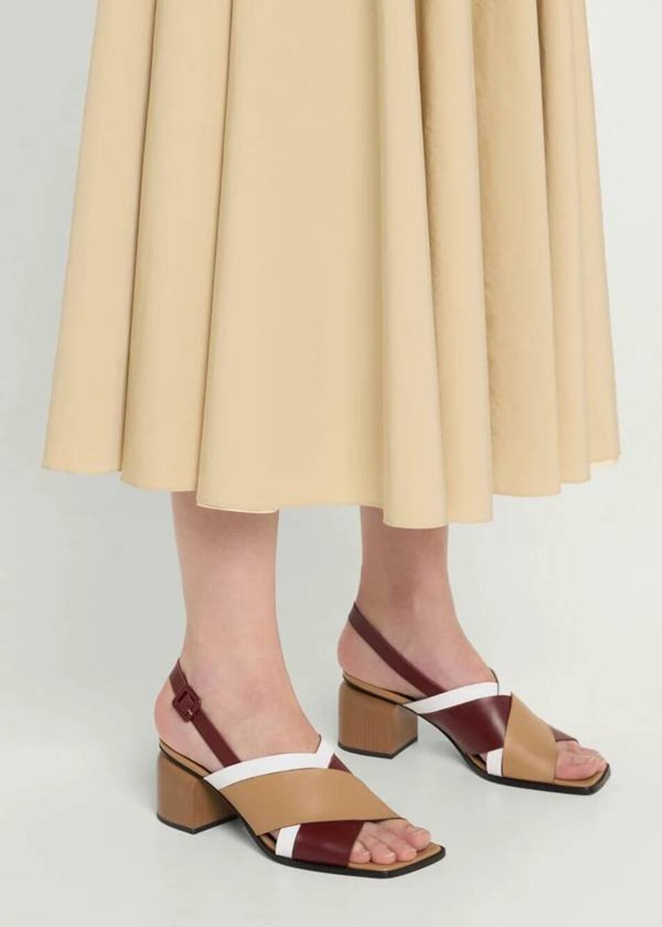 Pierre Hardy Alpha Cross Sandals in Burgundy Cappucino White 39